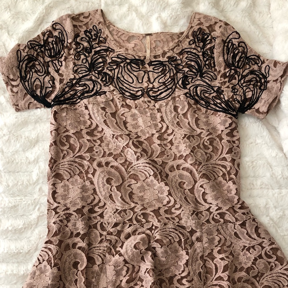 Free People - Flirty blush, lace dress!!